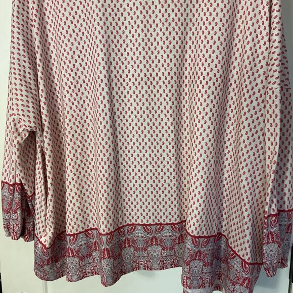 Simple Suzanne Betro Off White Pink Gray Open Front W/Pockets Kimono 2X - Picture 4 of 7